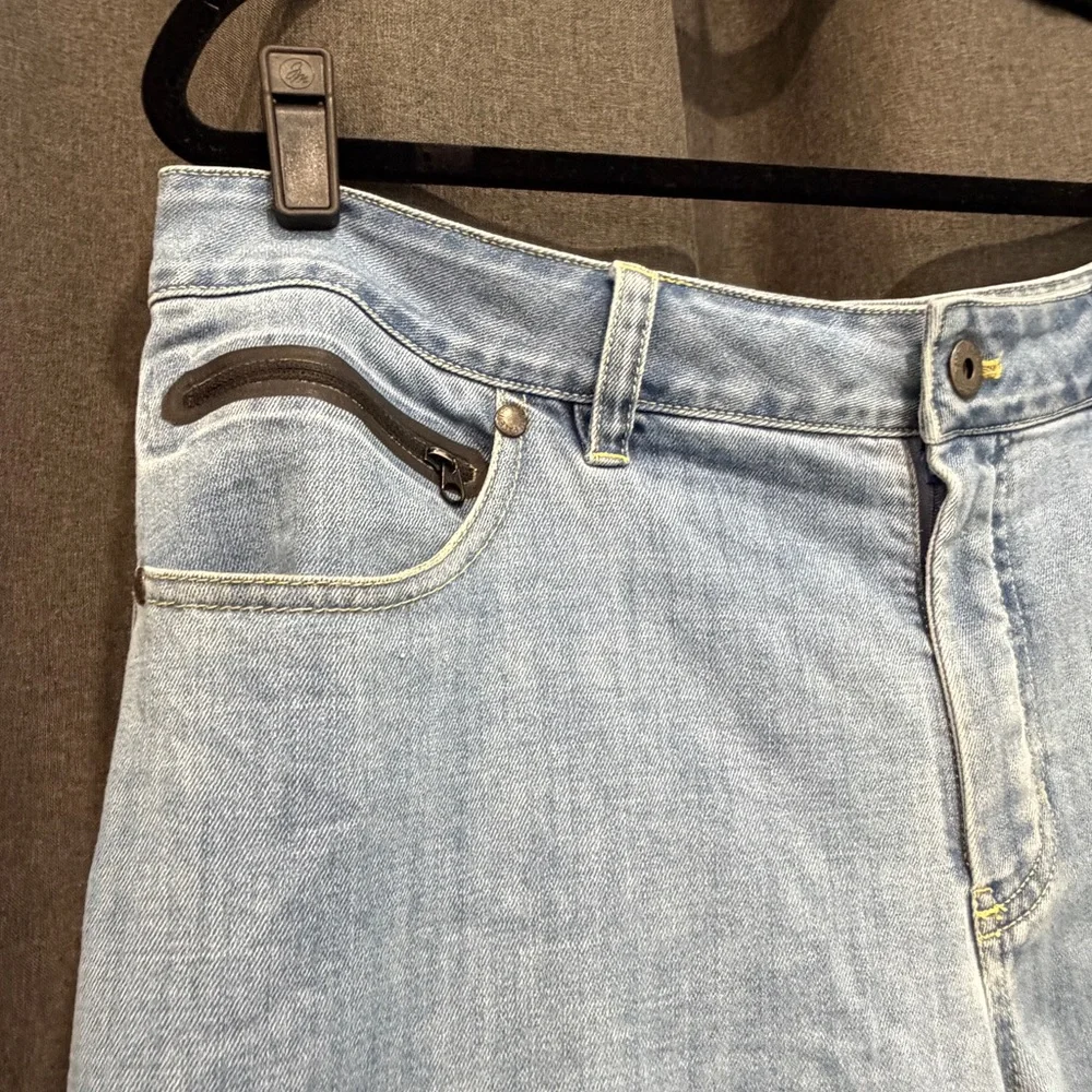 The North Face Urban Exploration Tech Denim pants in light blue wash men size 36